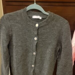 NWT Mango Dark Gray Button-Front Knit Cardigan Size Small